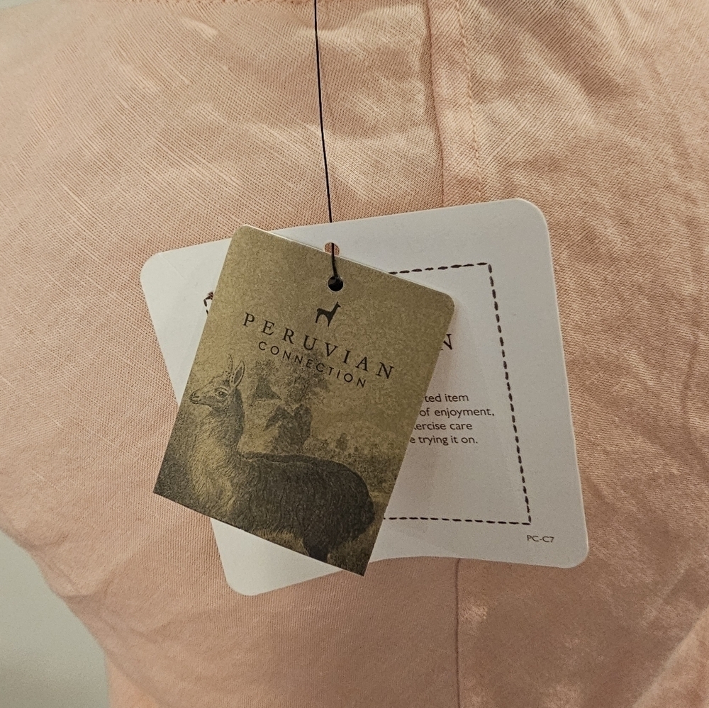 Peruvian Connection Size XS Petal Provence Tank Linen Blend Embroidered NWT - Picture 6 of 11